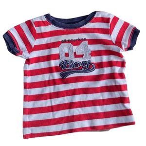 Bn) Child of Mine by Carter’s Red White Striped T-Shirt 3–6 Months All-American